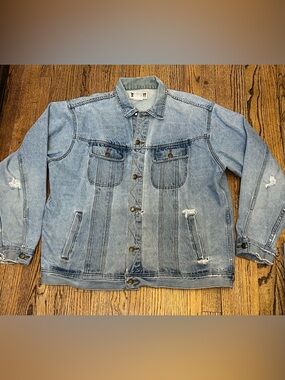 1970 Vintage Wrangler Rugged Wear Jean Trucket Jacket Thrashed No Size Tags READ